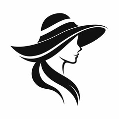 Woman Wearing Stylish Hat Silhouette