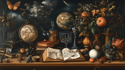 still life with books