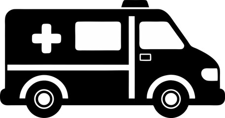 Ambulance Silhouette Vector Illustration 