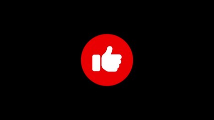 Animated thumbs up icon isolated on black background represents approval and agreement perfect for social media marketing and positive feedback concepts - Powered by Adobe