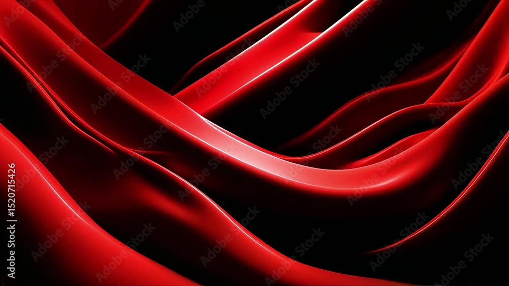 Poster abstract crimson waves: a dynamic red fluid animation