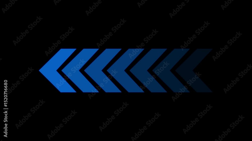 Aufkleber animated blue arrow progression sequence on black background directional abstract digital concept vi