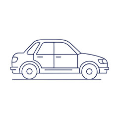 Fototapeta premium Vector illustration of a family SUV car on the road, perfect for automotive and transportation designs