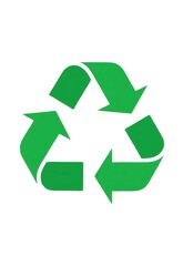 Green recycling symbol arrows isolated on white background