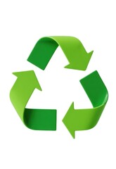 Green recycling symbol arrows isolated on white background