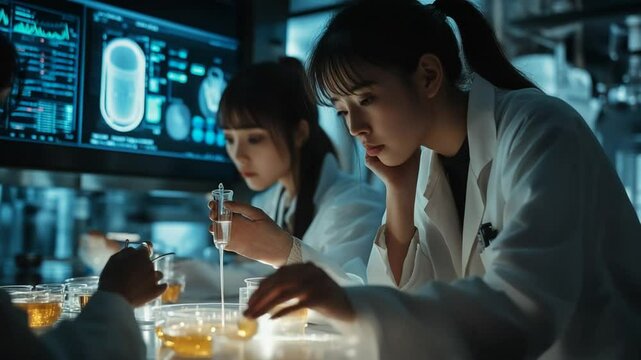 Dedicated Researchers Working Diligently in a High-Tech Laboratory Environment