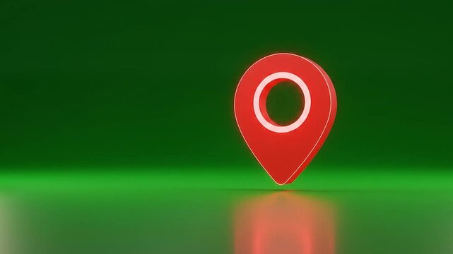 Red location marker icon on green background