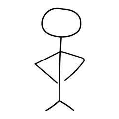 man drawn, different poses. sticks figure people pictogram. Leader person, user profile symbol.  Silhouettes of people. Vector illustration