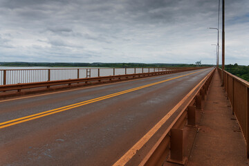 Road bridge over the Uruguay river Urugua-i dam The dam located between Iguazú and the Wanda Mines in Argentina