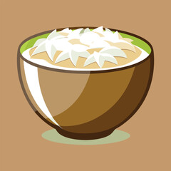 Coconut shaving  vector art illustration.