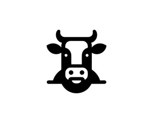 Clean cow logo icon for modern branding