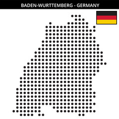 Big dots map of baden-wurttemberg in Germany