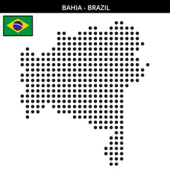 Fototapeta premium Big dots map of bahia in Brazil