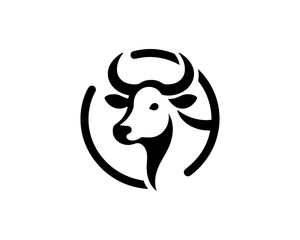 Strong cow logo for dairy branding