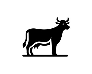 Full body cow icon in clean silhouette