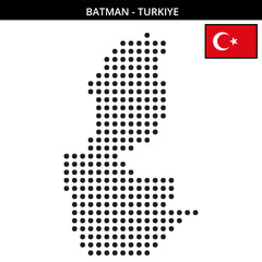 Fototapeta premium Big dots map of batman in Turkiye