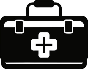 First Aid Kit Silhouette Vector Illustration 
