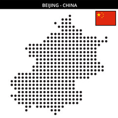 Fototapeta premium Big dots map of Beijing in China