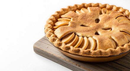 Apple Pie Dessert on Wooden Board