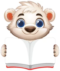 Gordijnen Cute Bear Reading a Book © GraphicsRF