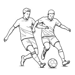 Footballer Slide: Graphic Tackle Action Illustration