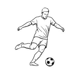 Footballer Moves Continuous Line Artwork