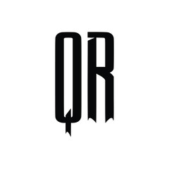 QR monogram logo design letter text name symbol monochrome logotype alphabet character simple logo