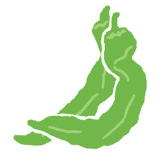 万願寺とうがらしのフラットタッチイラスト