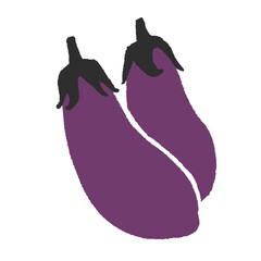 ナスのフラットタッチイラスト