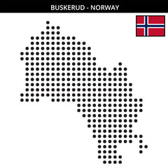 Fototapeta premium Big dots map of buskerud in Norway