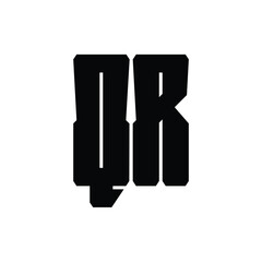 QR monogram logo design letter text name symbol monochrome logotype alphabet character simple logo