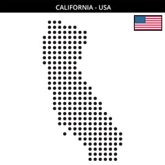Big dots map of california in the USA