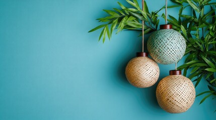Three decorative orbs against a teal backdrop.
