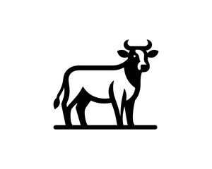 Cow full body icon in modern style