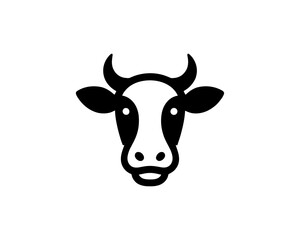 Professional black and white cow logo icon