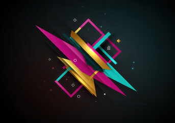 Abstract design with colorful geometric shapes
