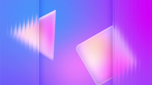 Animation Background Graphic, Abstract background in loop, crystal and low poly animation in vibrant bright colors. Seamless for hight tech backdrop