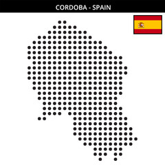 Fototapeta premium Big dots map of cordoba in Spain