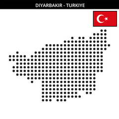 Fototapeta premium Big dots map of diyarbakir in Turkiye