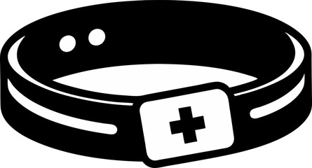 Hospital Wristband Scanner Silhouette Vector Illustration