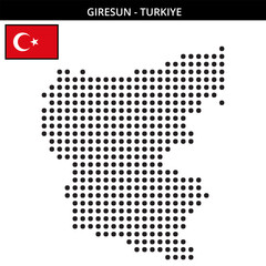 Fototapeta premium Big dots map of giresun in Turkiye