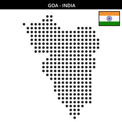 Fototapeta premium Big dots map of goa in India