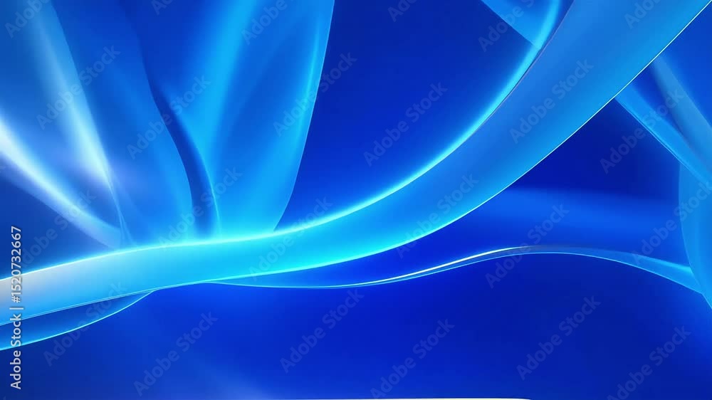 Poster abstract blue waves: dynamic light and motion