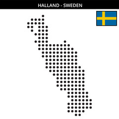 Fototapeta premium Big dots map of Halland in Sweden