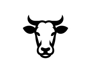 Cow head silhouette for professional logo design