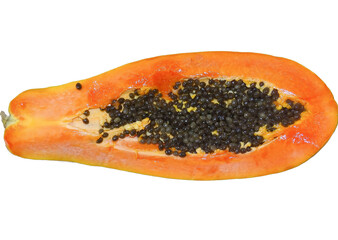 Papaya fruit isolated on white background