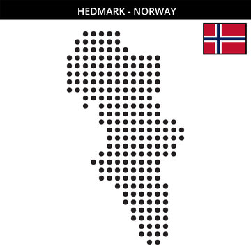 Big dots map of hedmark in Norway