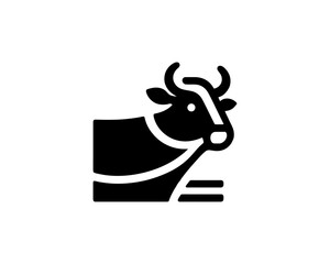 Creative cow head symbol for clean logos