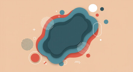 Abstract layered design with geometric elements