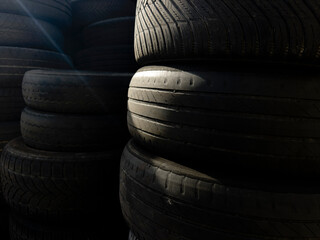 Industrial storage of used tires for recycling and sustainable environmental management